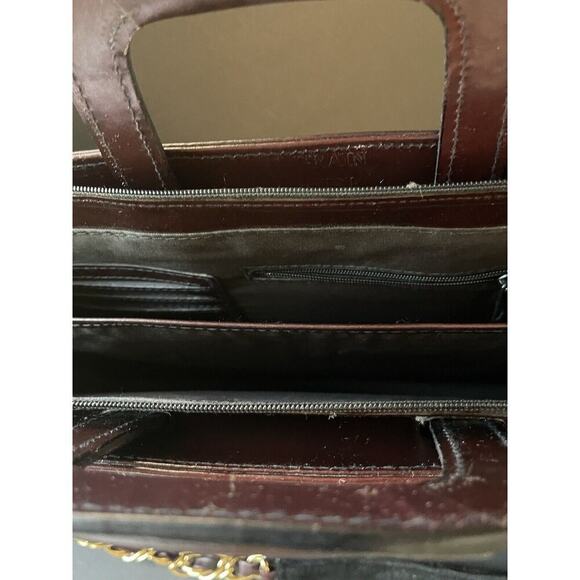 Vtg. Top Handle Messenger Shoulder Bag Attache Briefcase Oxblood Burgundy Career - Picture 11 of 14